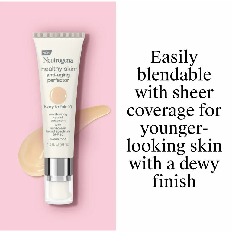Neutrogena Healthy Skin Anti-Aging Tinted Face Moisturizer spf 20 Ivory To Fair 10 Exp 11/26