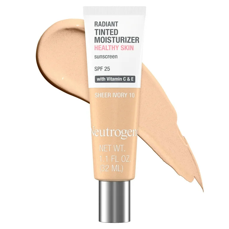 Neutrogena Radiant Tinted Face Moisturizer with spf 25 Sheer Ivory 10 Exp 2/27