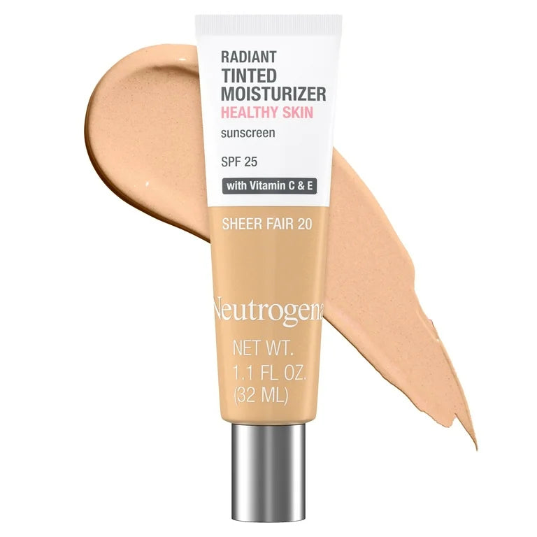 Neutrogena Radiant Tinted Face Moisturizer with spf 25 Sheer Fair 20 Exp 2/27