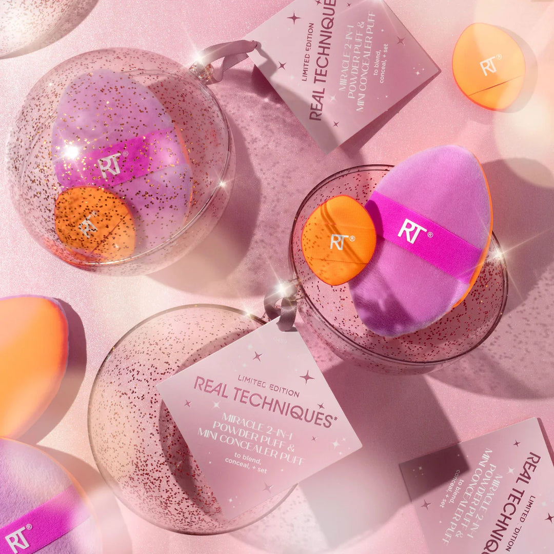 Real Techniques Miracle 2-In-1 Powder Puff & Mini Concealer Puff Limited Edition Set