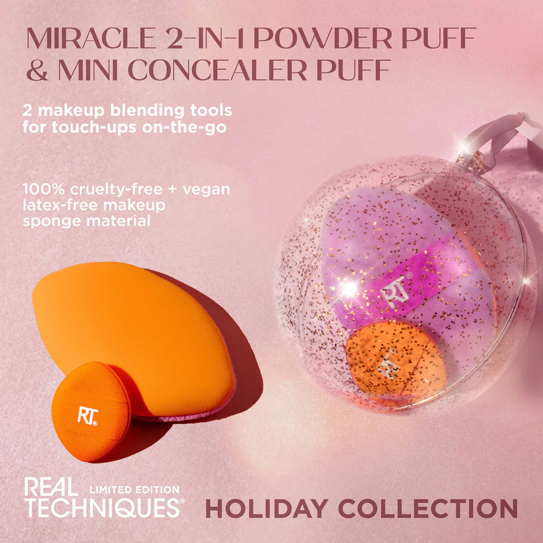 Real Techniques Miracle 2-In-1 Powder Puff & Mini Concealer Puff Limited Edition Set