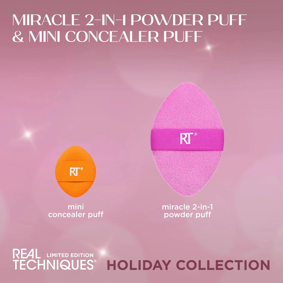 Real Techniques Miracle 2-In-1 Powder Puff & Mini Concealer Puff Limited Edition Set