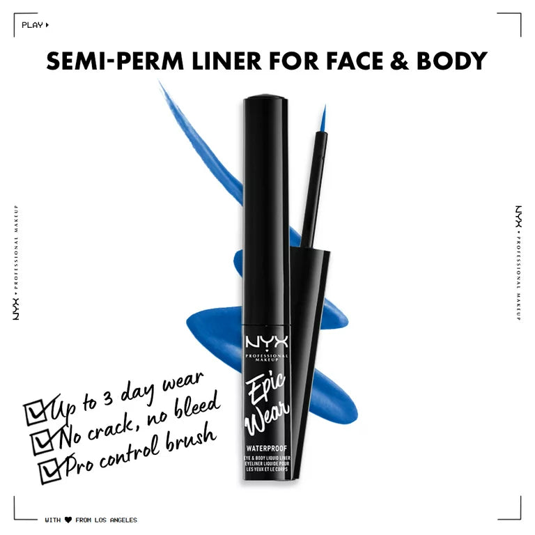 Nyx Epic Wear Long-Lasting Liquid Eyeliner, Sapphire