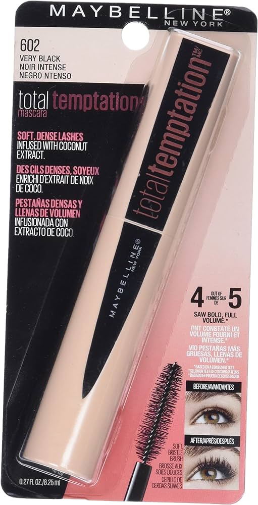Maybelline New York Total Temptation Mascara Very Black 602 (Made in Usa)