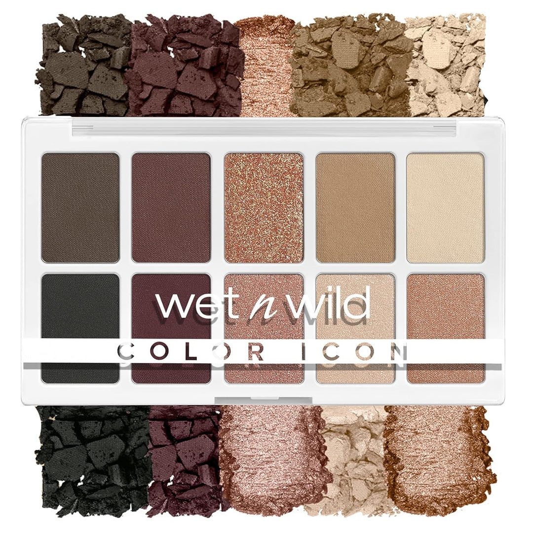 wet n wild Color Icon 10-Pan Eyeshadow Makeup Palette, Brown Nude Awakening
