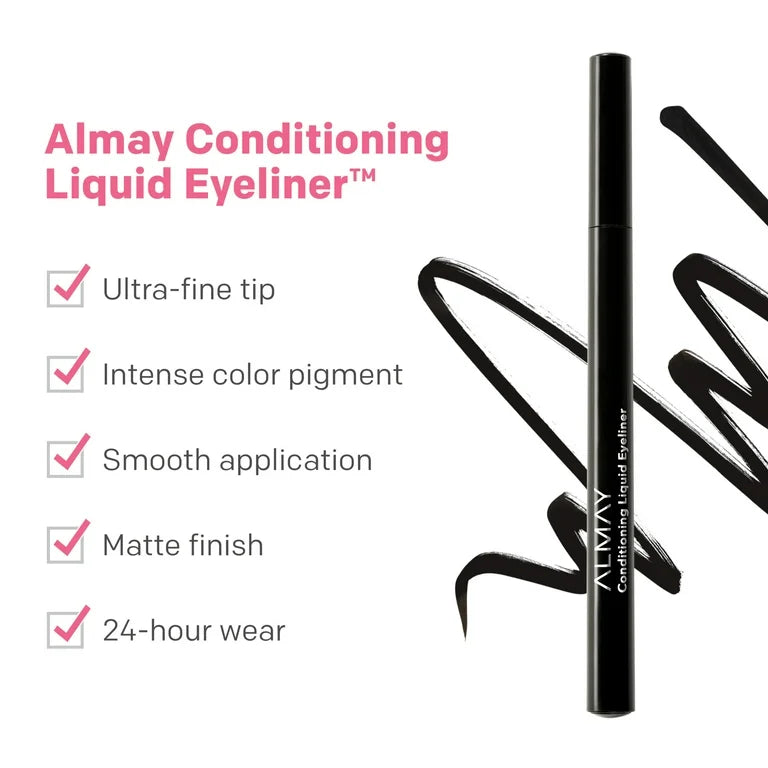 Almay Liquid Eyeliner Pen, Water Resistant and Long Wearing, 221 Black
