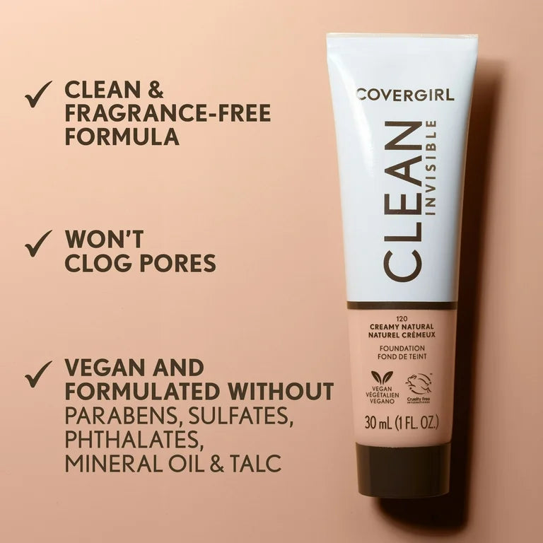 Cover Girl Clean Invisible Liquid Makeup 105 Ivory