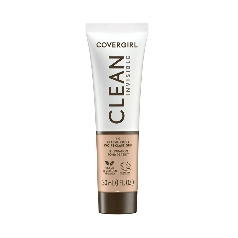 Cover Girl Clean Invisible Liquid Makeup 110 Classic Ivory