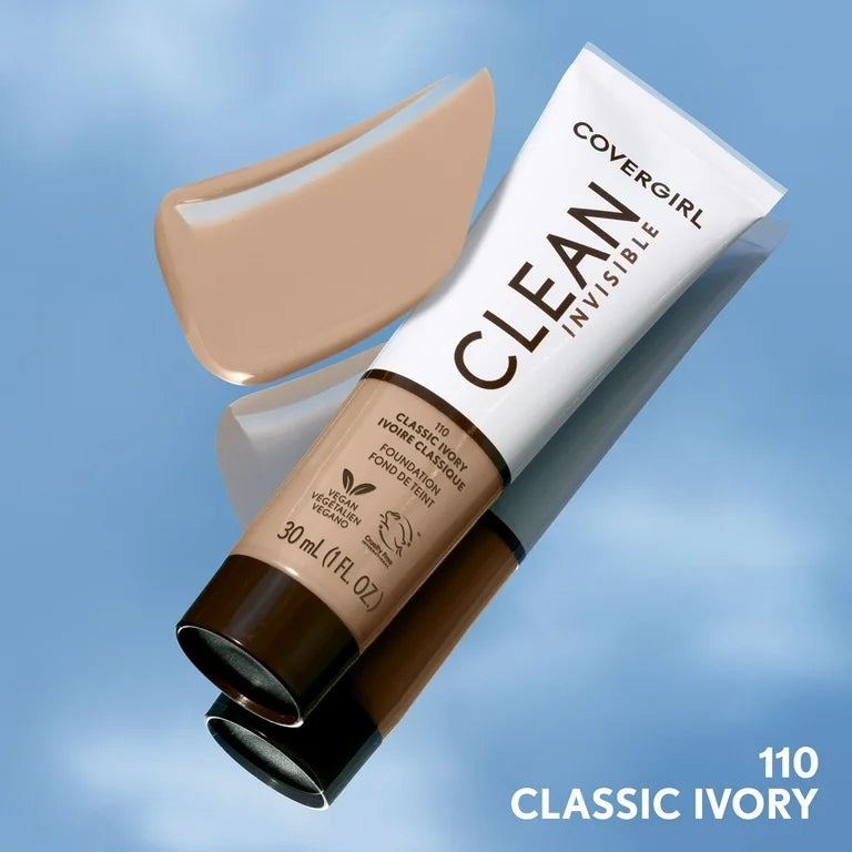 Cover Girl Clean Invisible Liquid Makeup 110 Classic Ivory