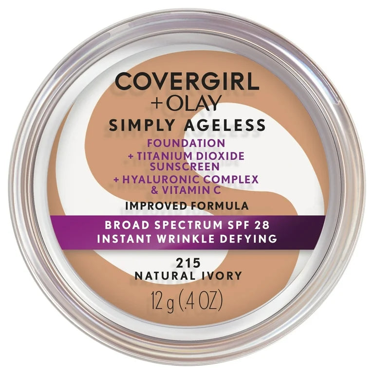 Cover Girl Plus Olay Simply Ageless Instant Wrinkle Defying Foundation 215 Natural Ivory