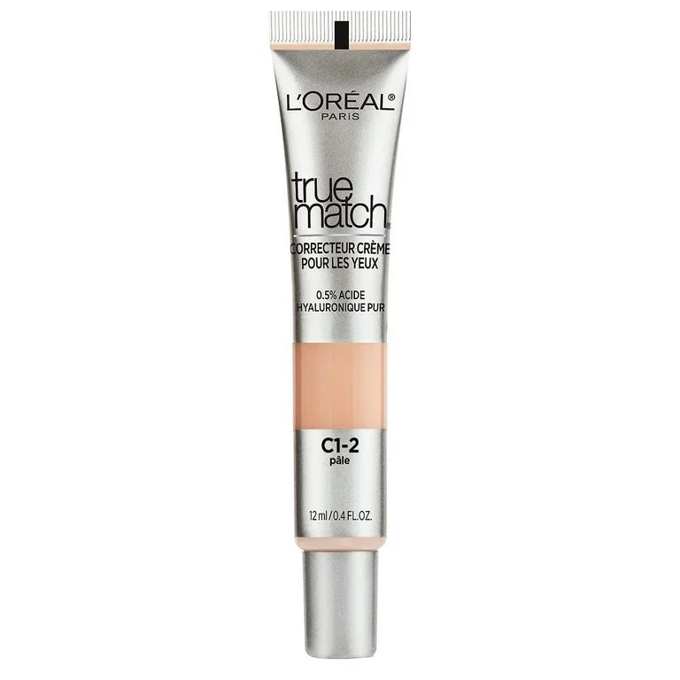 Loreal Paris True Match Pure Hyaluronic Acid Eye Concealer, C1-2 Fair, 0.4 fl oz