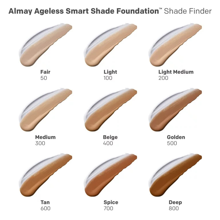 Almay Ageless Smart Shade Liquid Foundation Makeup, Hypoallergenic, 050 Fair, 1 fl oz