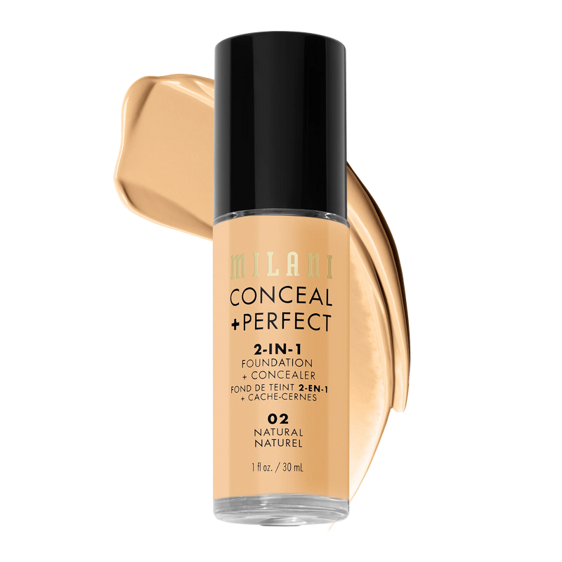 MILANI FOUNDATION CONCEAL PERFECT 2-IN-1 FOUNDATION 02 NATURAL
