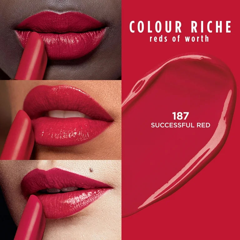 Loreal Paris Colour Riche Reds of Worth Satin Lipstick 187 Successful Red