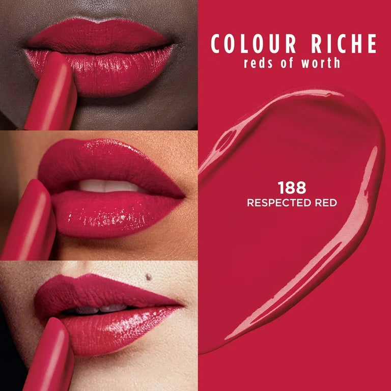 Loreal Paris Colour Riche Reds of Worth Satin Lipstick 188 Respected Red