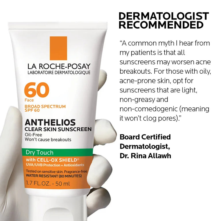La Roche Posay Anthelios Clear Skin Dry Touch Face Sunscreen SPF 60 50 ml