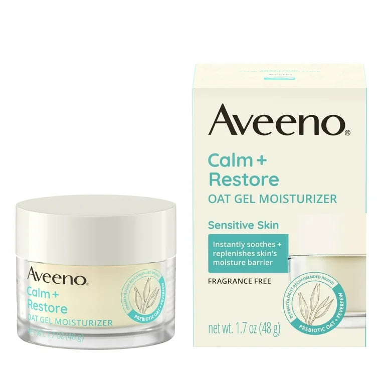 Aveeno Calm Restore Oat Gel Face Moisturizer for Sensitive Skin, Face Cream