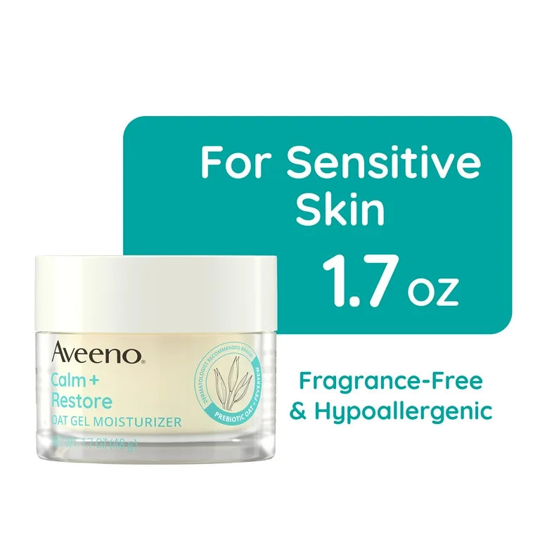 Aveeno Calm Restore Oat Gel Face Moisturizer for Sensitive Skin, Face Cream