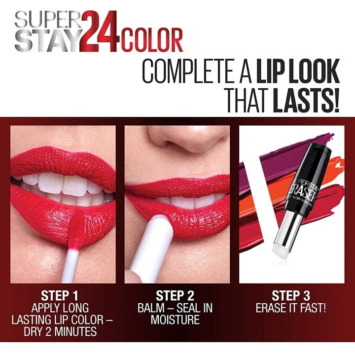 Maybelline New York Super Stay 24 Color 2-Step Liquid Lipstick 200 Eternal Cherry