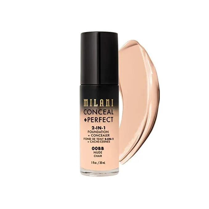 MILANI FOUNDATION CONCEAL PERFECT 2-IN-1 FOUNDATION  00BB Nude