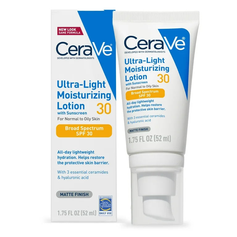 CeraVe Ultra-Light Moisturizing Face Lotion with SPF 30 for Normal to Oily Skin