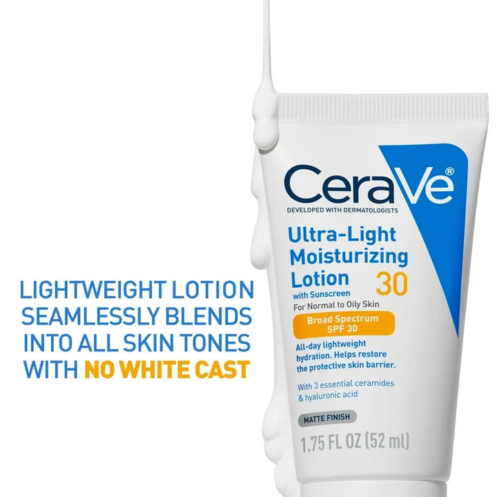 CeraVe Ultra-Light Moisturizing Face Lotion with SPF 30 for Normal to Oily Skin