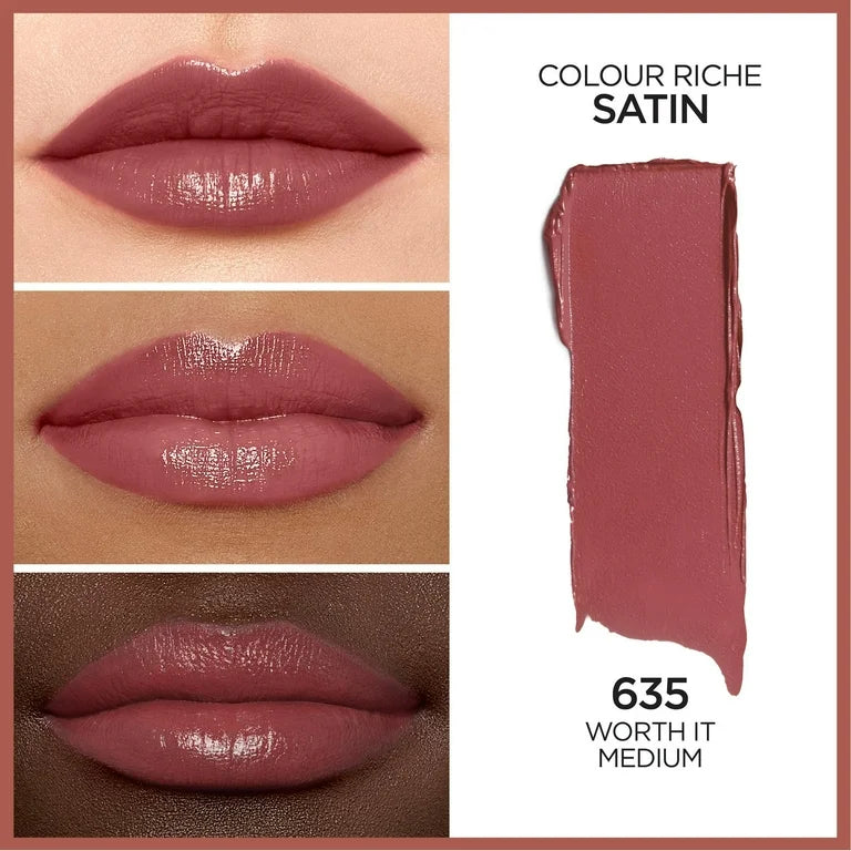 Loreal Paris Colour Riche Satin Lipstick 635 Worth It Medium