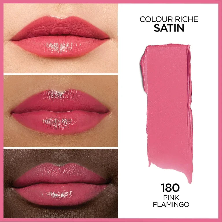 Loreal Paris Colour Riche Satin Lipstick 180 Pink Flamingo