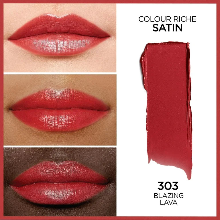 Loreal Paris Colour Riche Satin Lipstick 303 Blazing Lava