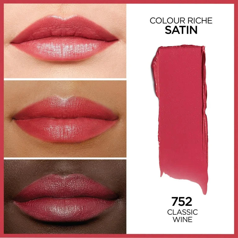 Loreal Paris Colour Riche Satin Lipstick 752 Classic Wine