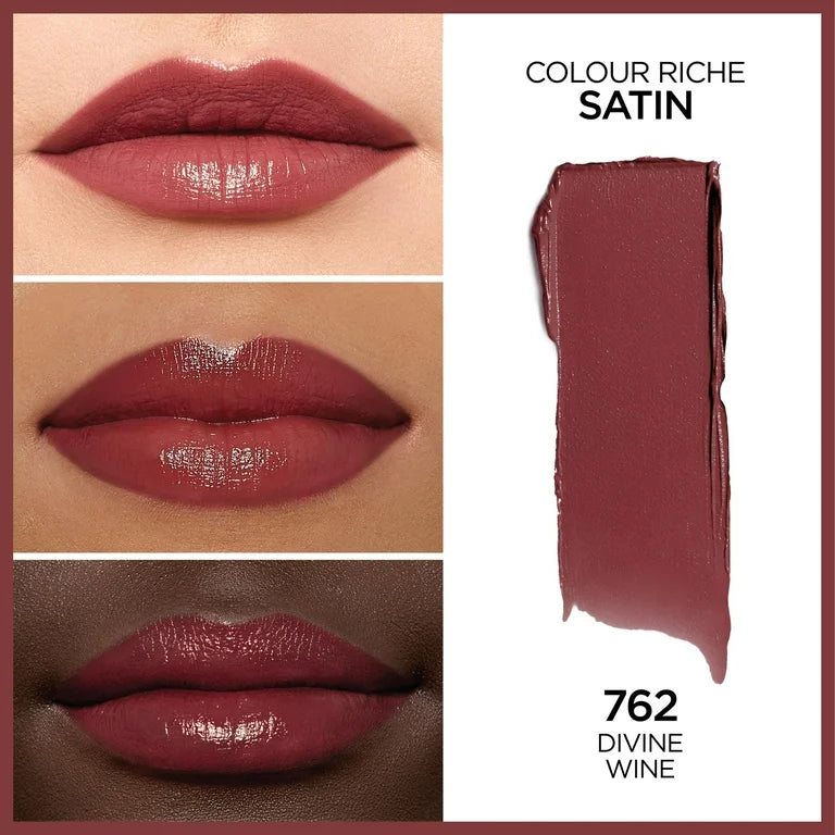 Loreal Paris Colour Riche Satin Lipstick 762 Divine Wine