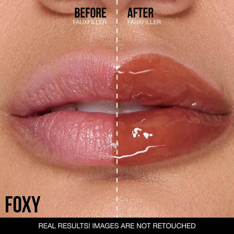 Huda FAUX FILLER Extra Shine Lip Gloss Foxy