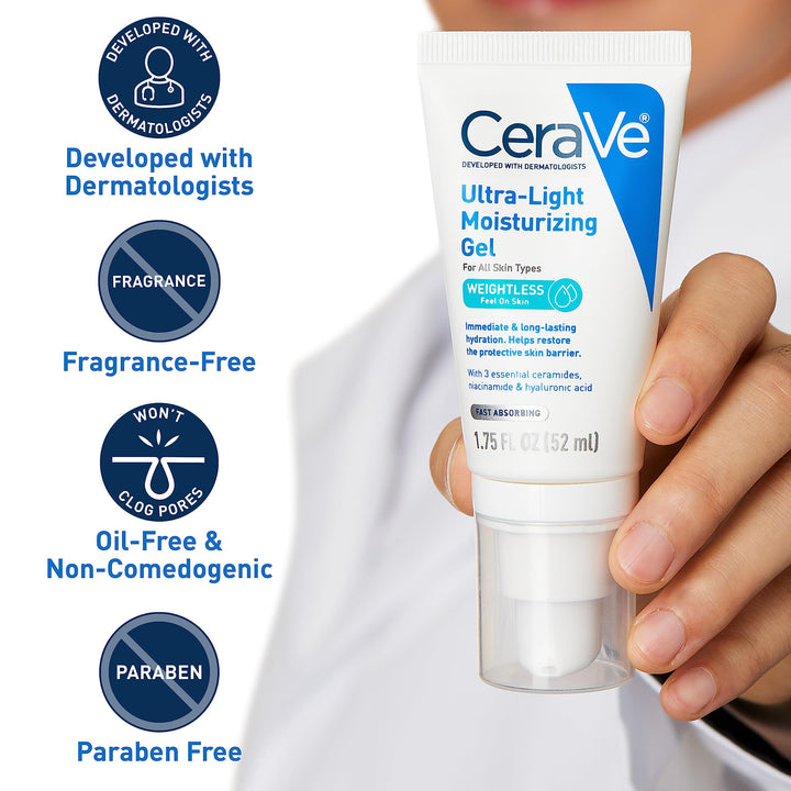Cerave Ultra-Light Facial Gel with Hyaluronic Acid for All Skin Types 52ml