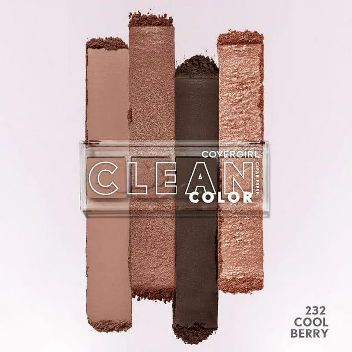 Cover Girl Clean Fresh Clean Color Eyeshadow, 232 Cool Berry, 0.14 oz
