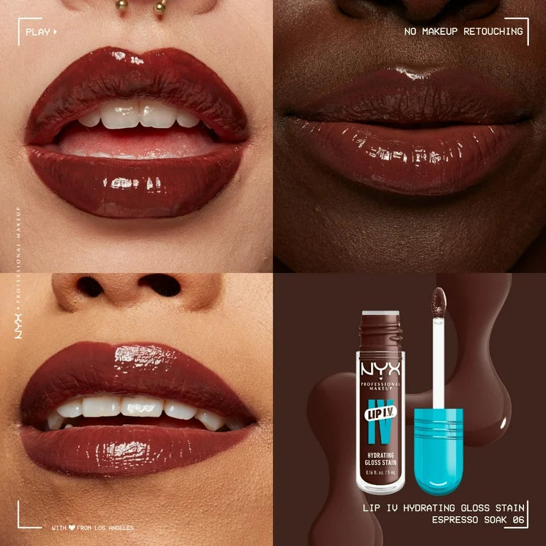 Nyx Cosmetics Lip IV Hydrating Gloss Stain 06 Expresso Soak