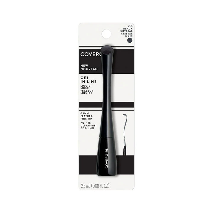 Cover Girl Cosmetics Get In Line Liquid Eyeliner, 330 Black Crysta