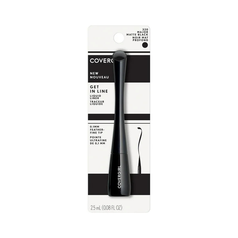 Cover Girl Get In Line Liquid Eyeliner, 320 Major Matte Black