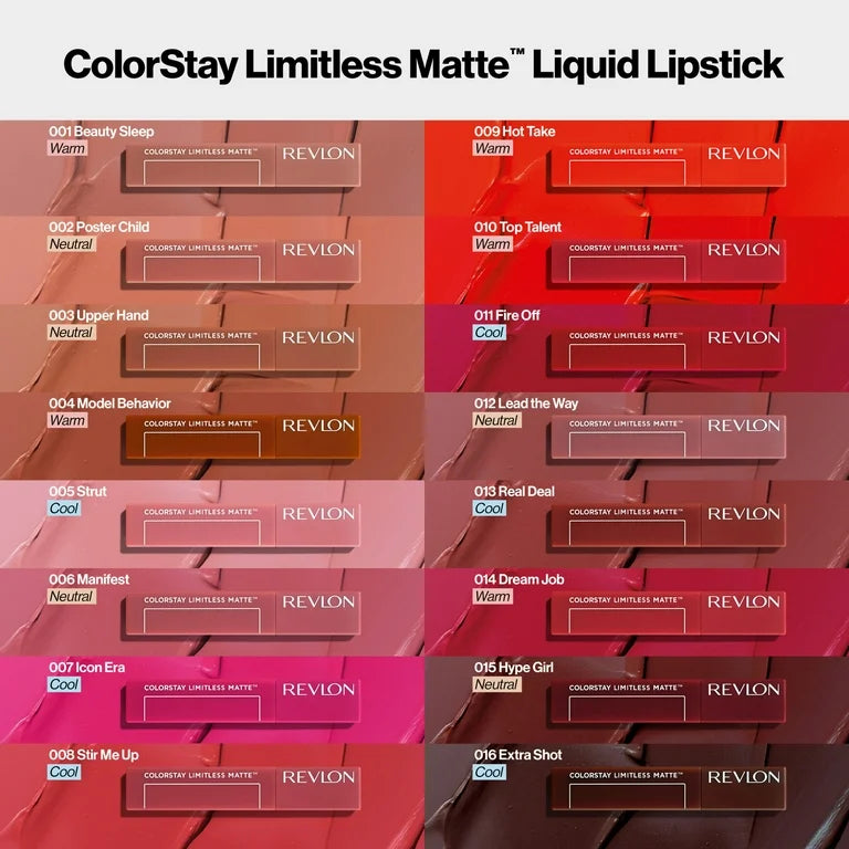 Revlon ColorStay Limitless Matte Liquid Lipstick 24HR Wear 001 Beauty Sleep