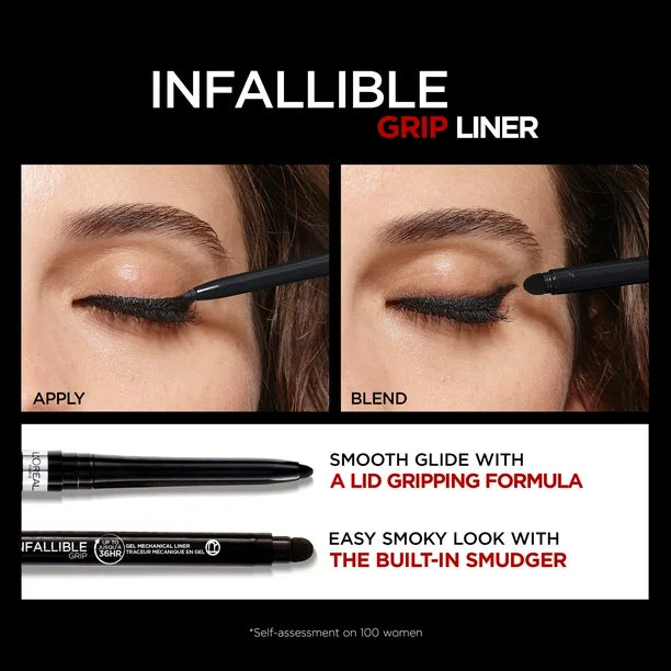 Loreal Paris Infallible Grip Mechanical Gel Eyeliner Pencil - 200 Intense Black