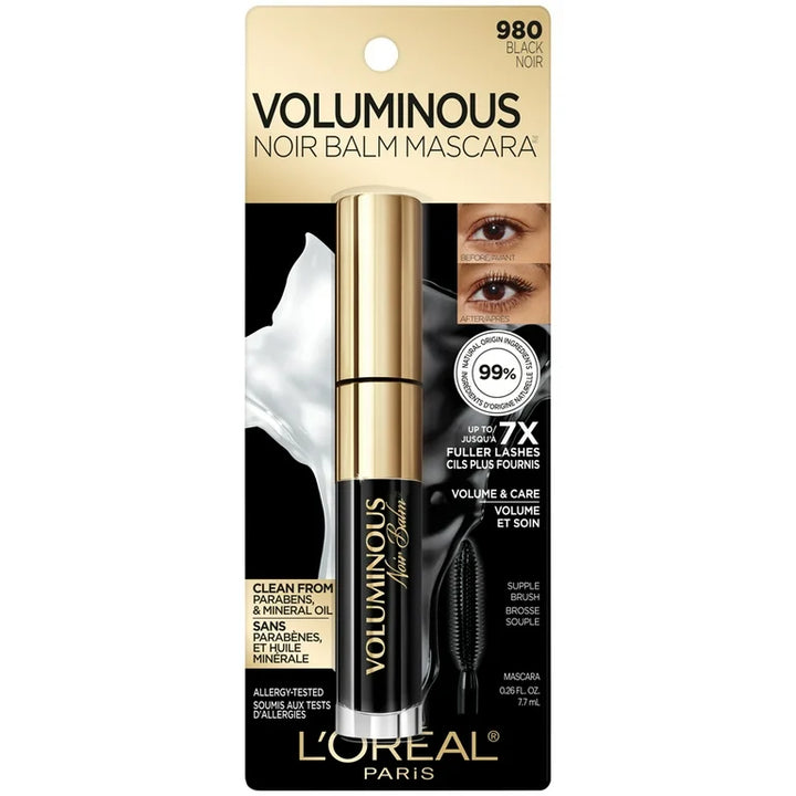Loreal Paris Voluminous Noir Balm Volumizing Mascara, Washable, 980 Black