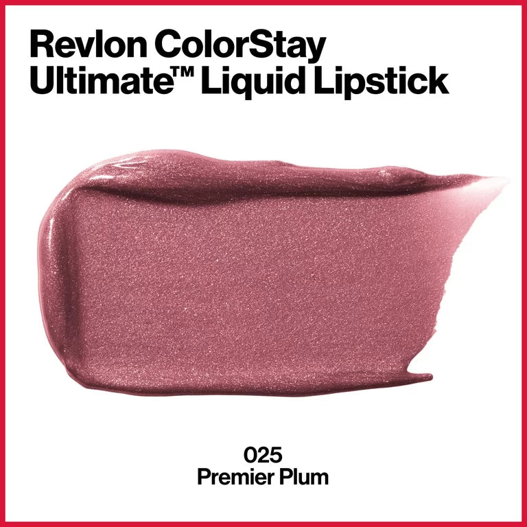 Revlon ColorStay Ultimate Lightweight Satin Liquid Lipstick, 025 Premier Plum