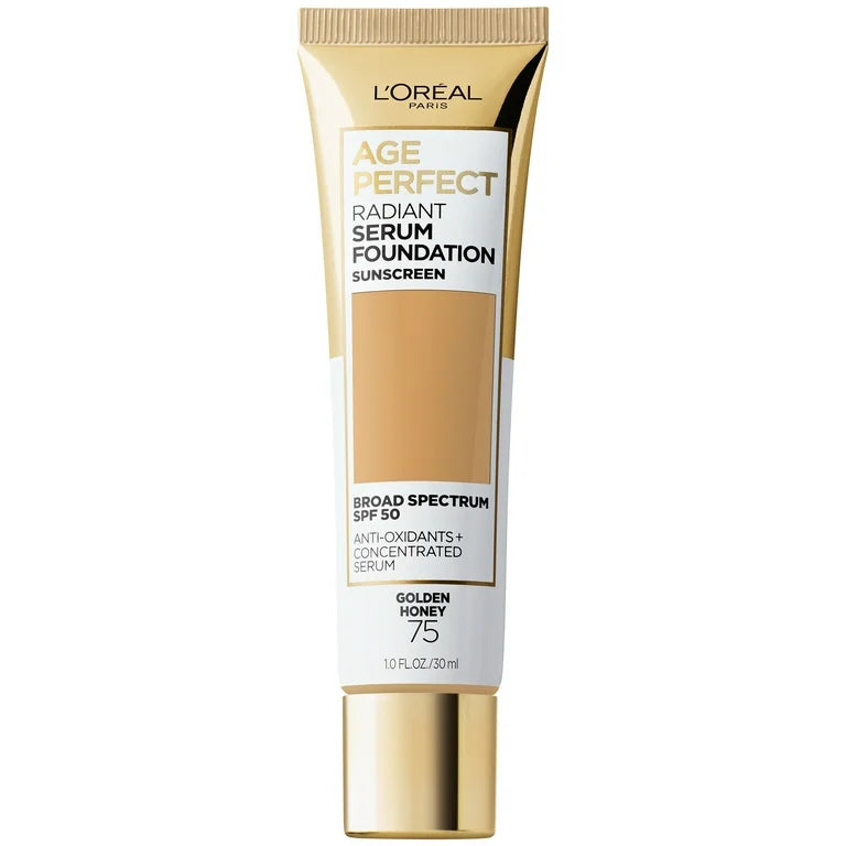 Loreal Paris Age Perfect Makeup Radiant Serum Foundation with SPF 50- Golden Honey 75
