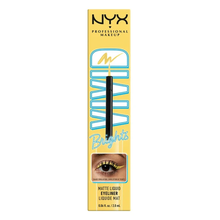 Nyx Cosmetics Vivid Brights Liquid Liner, Smear-Resistant Eyeliner, Had Me At Yellow