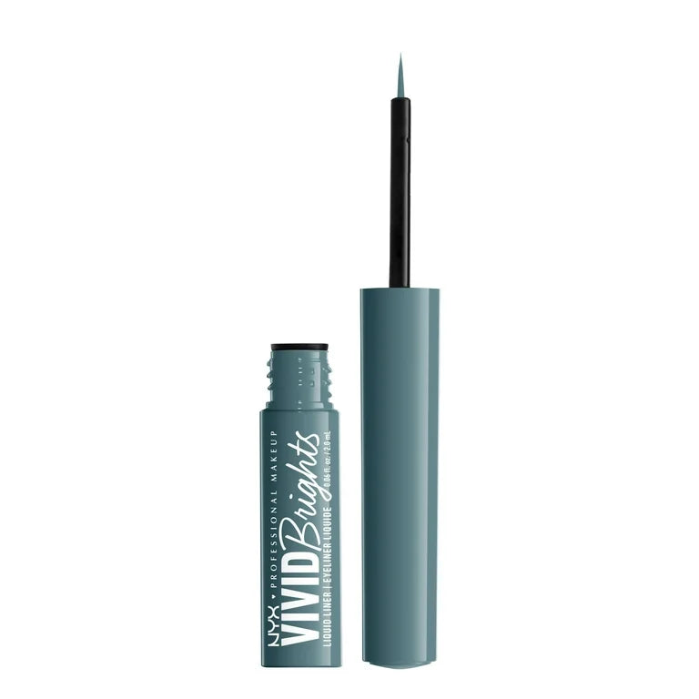 Nyx Cosmetics Vivid Brights Liquid Liner, Smear-Resistant Eyeliner, Cyan Simp