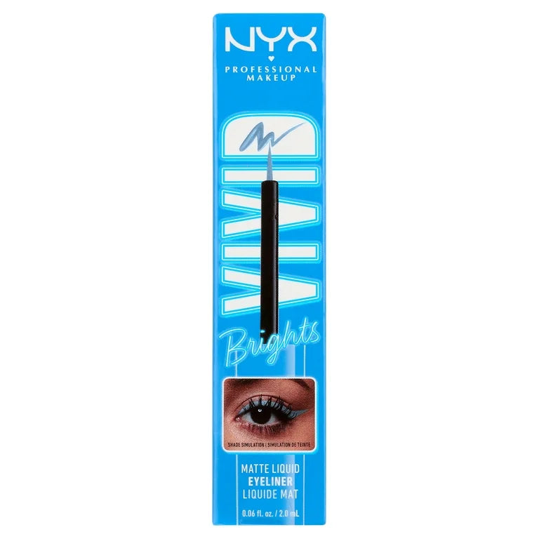 Nyx Cosmetics Vivid Brights Liquid Liner, Smear-Resistant Eyeliner, Cobalt Crush