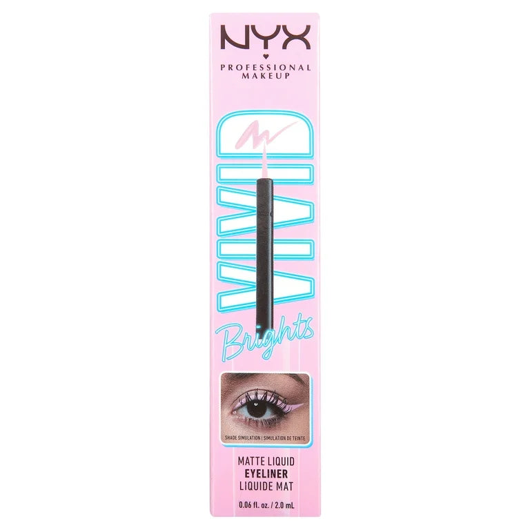 Nyx Cosmetics Vivid Brights Liquid Liner, Smear-Resistant Eyeliner, Sneaky Pink