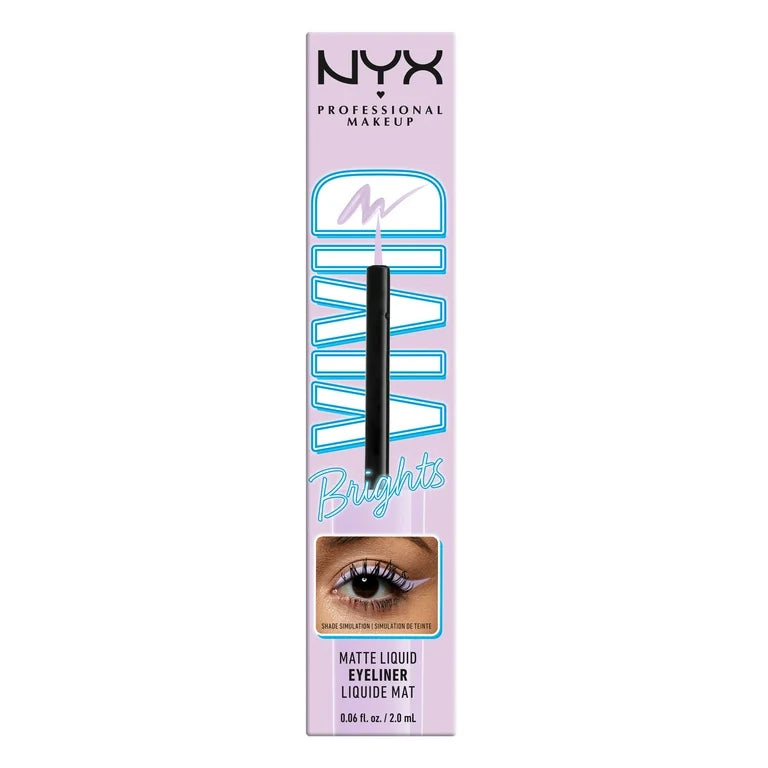 Nyx Cosmetics Vivid Brights Liquid Liner, Smear-Resistant Eyeliner, Lilac Link
