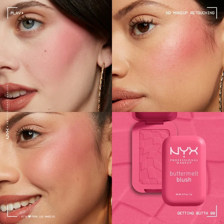 Nyx Buttermelt Pressed Powder Blush Getting Butta 5g