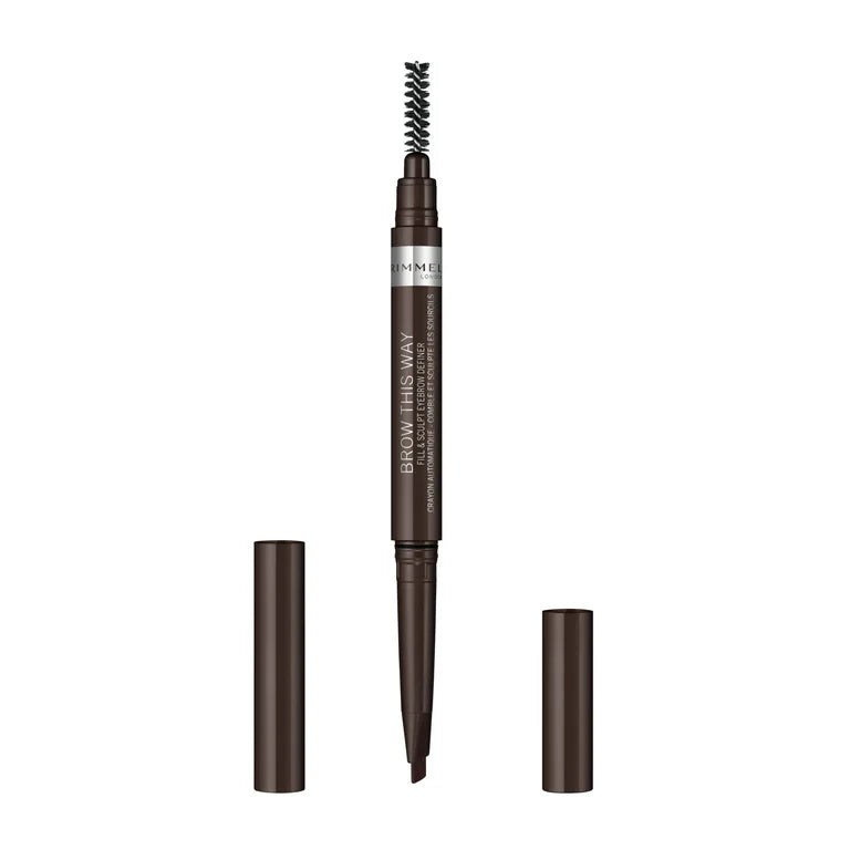 Rimmel London Brow This Way Fill & Sculpt Eyebrow Definer, Dark Brown