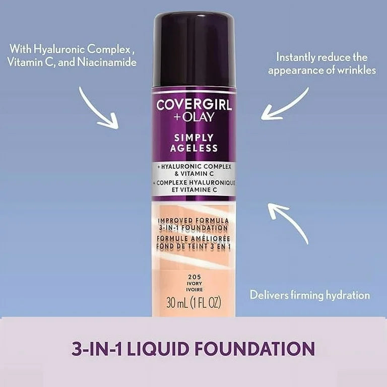 Cover Girl Olay Simply Ageless 3-in-1 Liquid Foundation 205